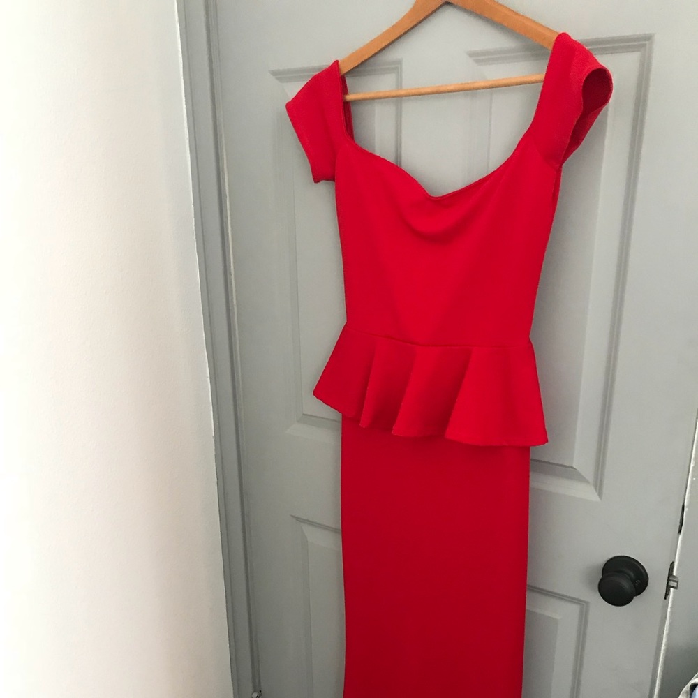 Valentines Day Red peplum gown